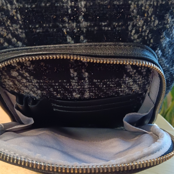 INC Tweed Fabic Blk & Gray Small Backpack Purse - Picture 5 of 10